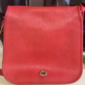 Coach Vibrant Red Leather Crossbody Bag
